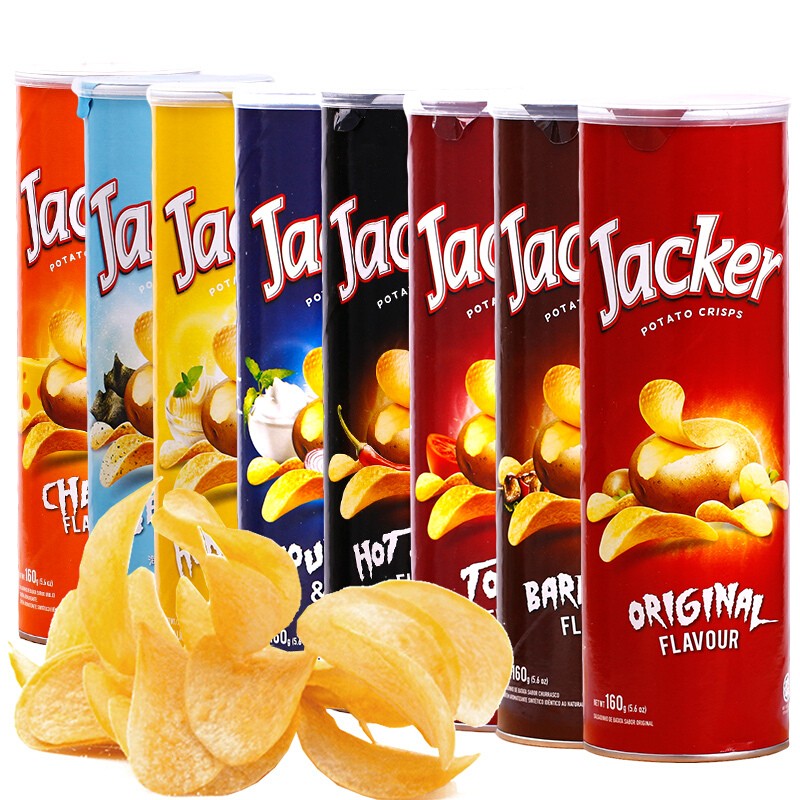 马来西亚进口 jacker 杰克牌多口味薯片桶装160g